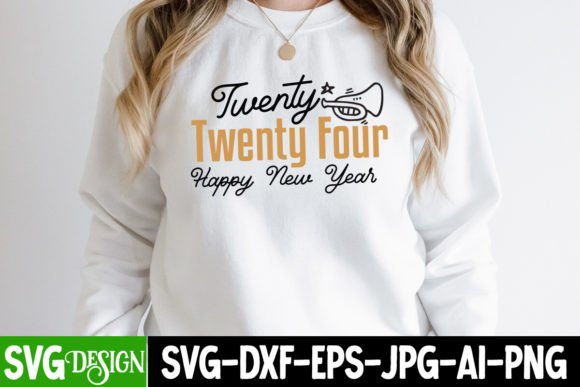 Twenty Twenty Four Happy New Year SVG Graphics Freebies